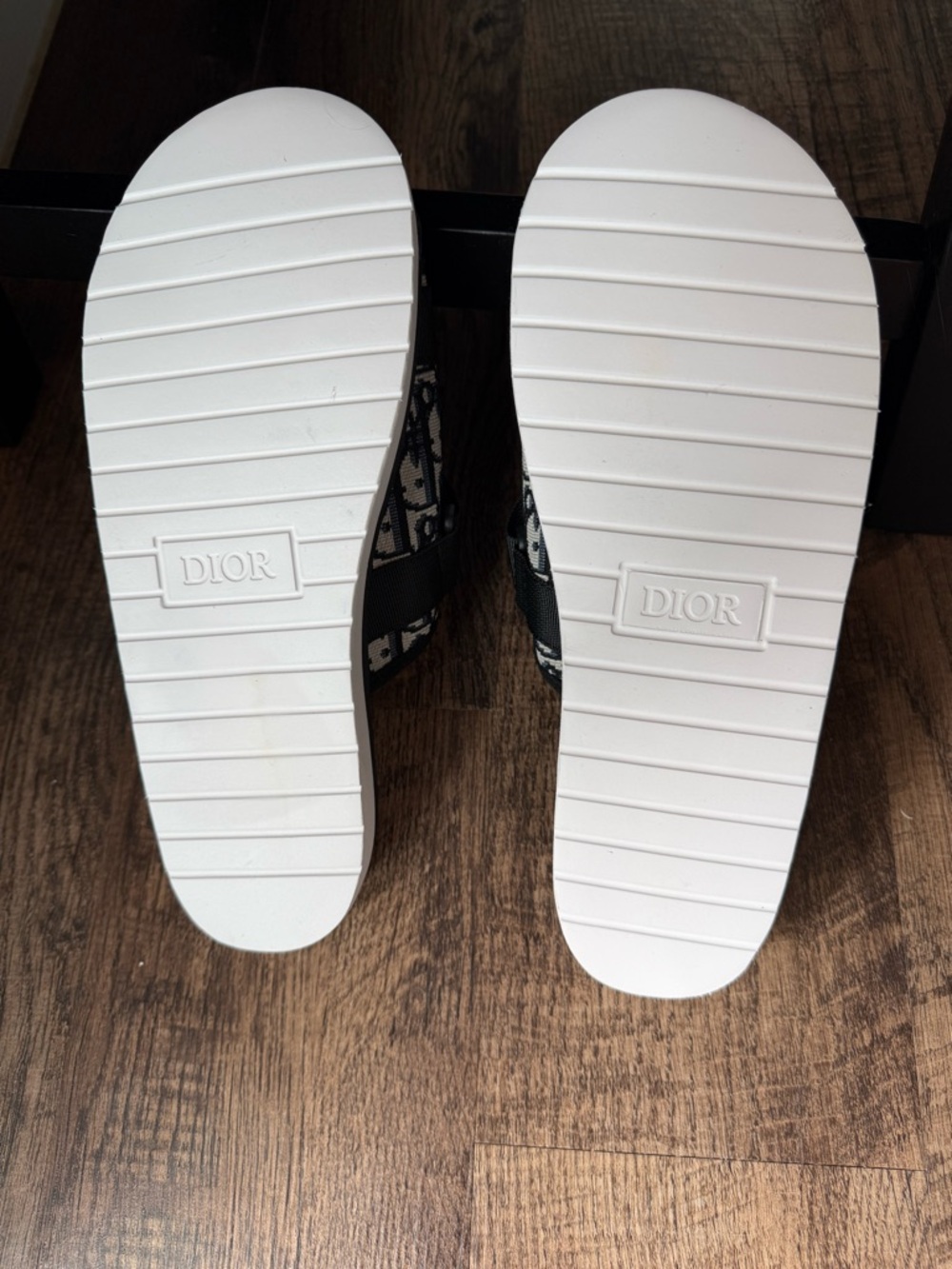 Dior Black Logo Canvas Slide Sandals - Picture 4 of 4
